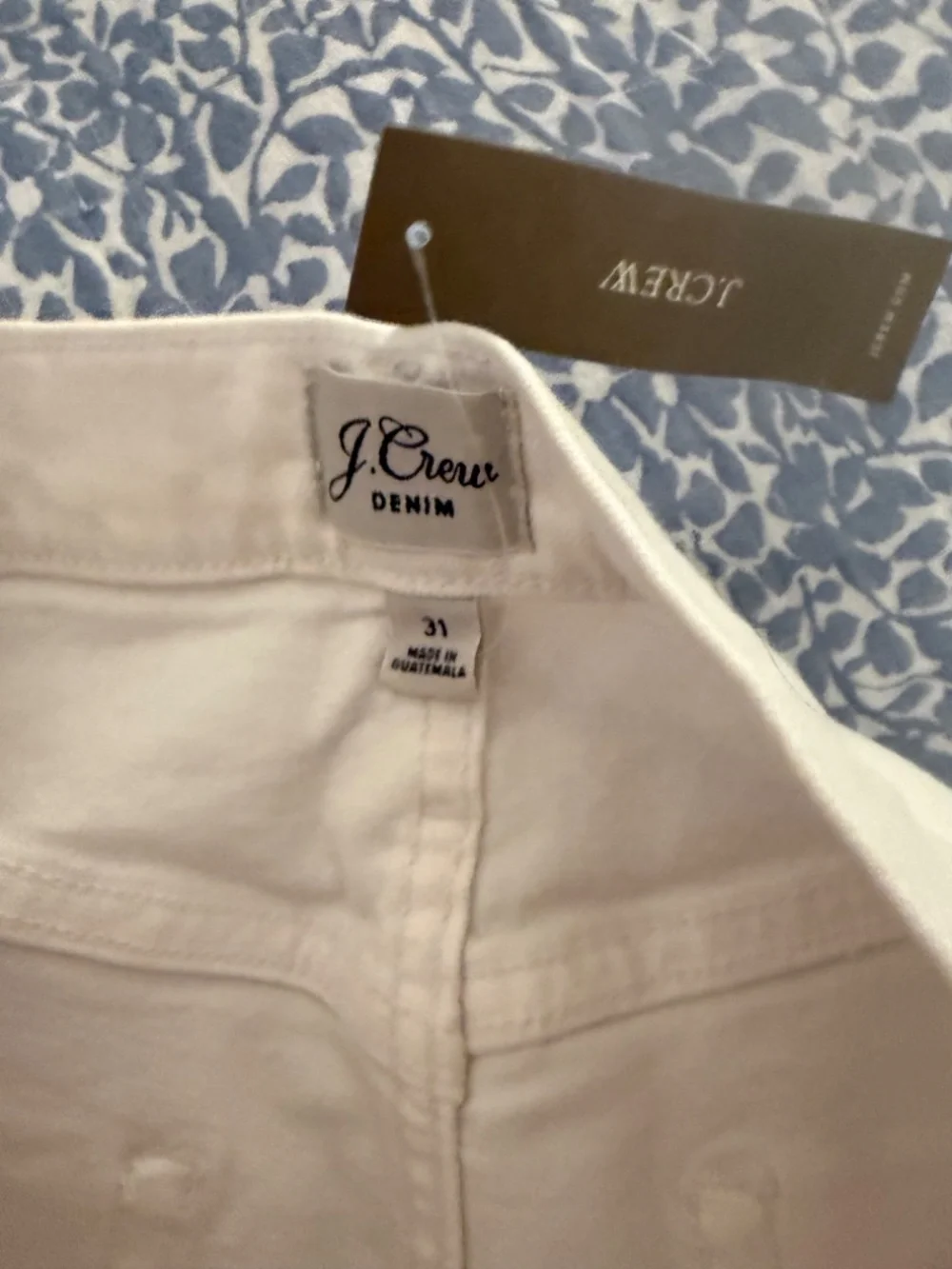 J.Crew Denim Mini Skirt in White